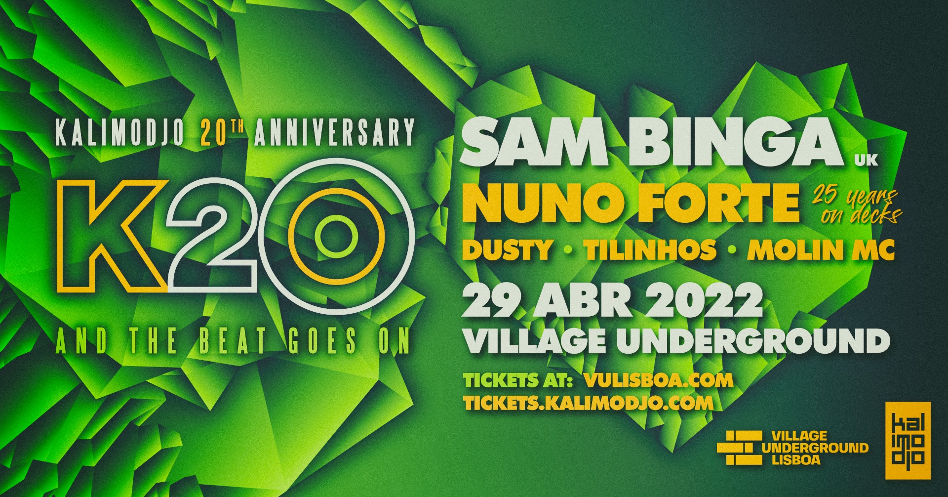 Kalimodjo apresenta Sam Binga (UK) + Nuno Forte + Dusty + Tilinhos + Molin MC Village Underground Lisboa