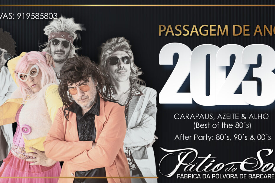 Preparámos uma grande festa de Passagem de Ano para recebermos 2023 da melhor forma. Convidámos os fantásticos Carapaus, Azeite & Alho que prometem o regresso à era dourado dos 80´s com uma grande dose de humor e que durante a sua atuação não nos vão deixar descansar um segundo. A festa vai continuar até bem depois das 6 da manhã na nossa pista com os grandes clássicos dos 80´s, 90´s, 00´s e não só que não vão deixar ninguém parar de dançar. Preparámos também um menu especial de jantar para este dia mas poderá vir mais tarde apenas para a festa. Festa: Pré - Venda: 12,5€ com uma bebida de oferta (pressão). No dia: 15€ com uma bebida de oferta (pressão). Não são necessárias reservas. Estas só serão necessárias caso queira também jantar: 919 585 803 (Festa incluída) Menu PASSAGEM DE ANO: JANTARES: (Bar aberto até à 1:00h) Sopa : ⁃ creme de tomate Entradas: ⁃ camarão fresco ⁃ Chamuças ⁃ Arros de cebola ⁃ Queijo brie ⁃ Queijo de vaca curado ⁃ Queijo da ilha ⁃ Chouriço assado ⁃ Presunto ⁃ Paio york ⁃ Azeitonas ⁃ Salada de polvo ⁃ Gaspacho alentejano ⁃ Linguiça c/cogumelos salteados ⁃ Ovos mexidos com alheira Pratos principais: ⁃ lombo de porco assado com castanhas e rosmaninho ⁃ Bacalhau assado com batata a murro ⁃ Caril de grão e vegetais Bebidas: ⁃ vinho branco e tinto (vinha do monte-Alentejo) ⁃ Espumante asti grand reale ⁃ Passas ⁃ Bar aberto às bebidas de serviço até às 1:00h. 80€ por pessoa Reserva dependente de transferência de 50% do valor. O cancelamento da reserva terá que ser feito até 8 dias antes do evento, caso contrário não devolvemos o valor do sinal. pedrobarreirosquintais@gmail.com Nunca te esqueças Lda PT50 0036 0111 9910 0034 0869 0 Montepio geral Obrigado pela escolha.