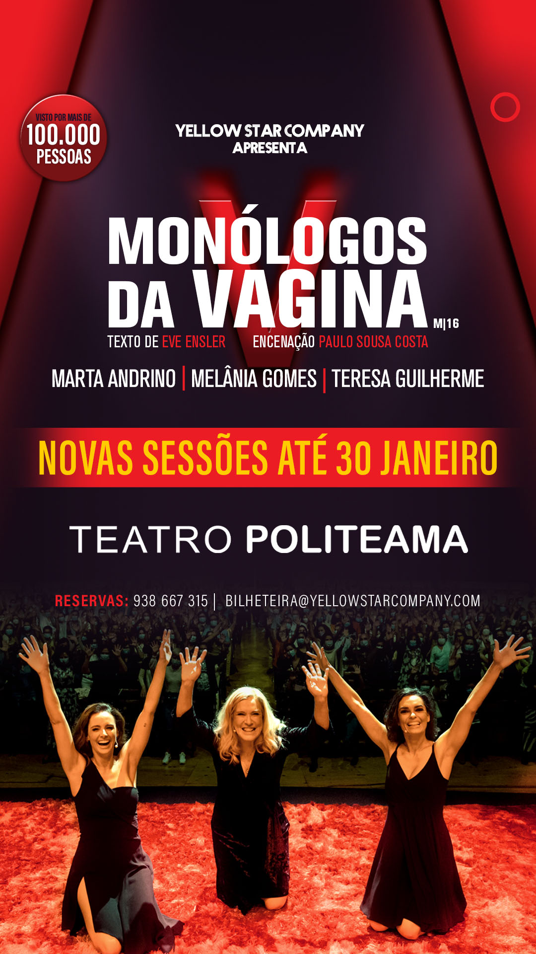 Monólogos da Vagina no Teatro Politeama | ÚLTIMAS SESSÕES