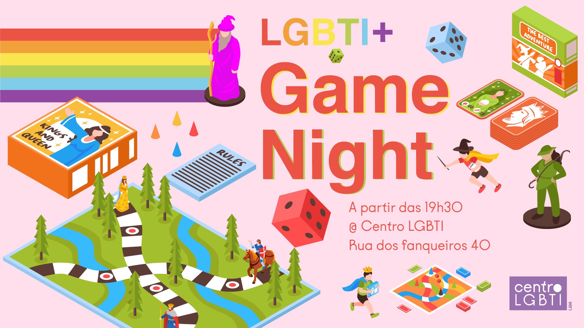 Noite de jogos de tabuleiro - Centro LGBTI
