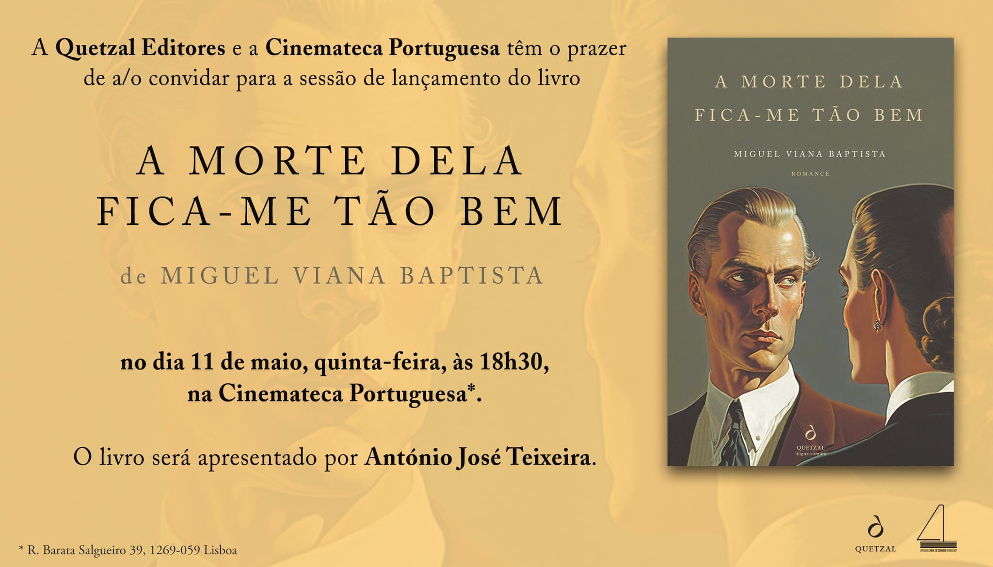 Sessão de lançamento de «A Morte Dela Fica-me Tão Bem», de Miguel Viana Baptista