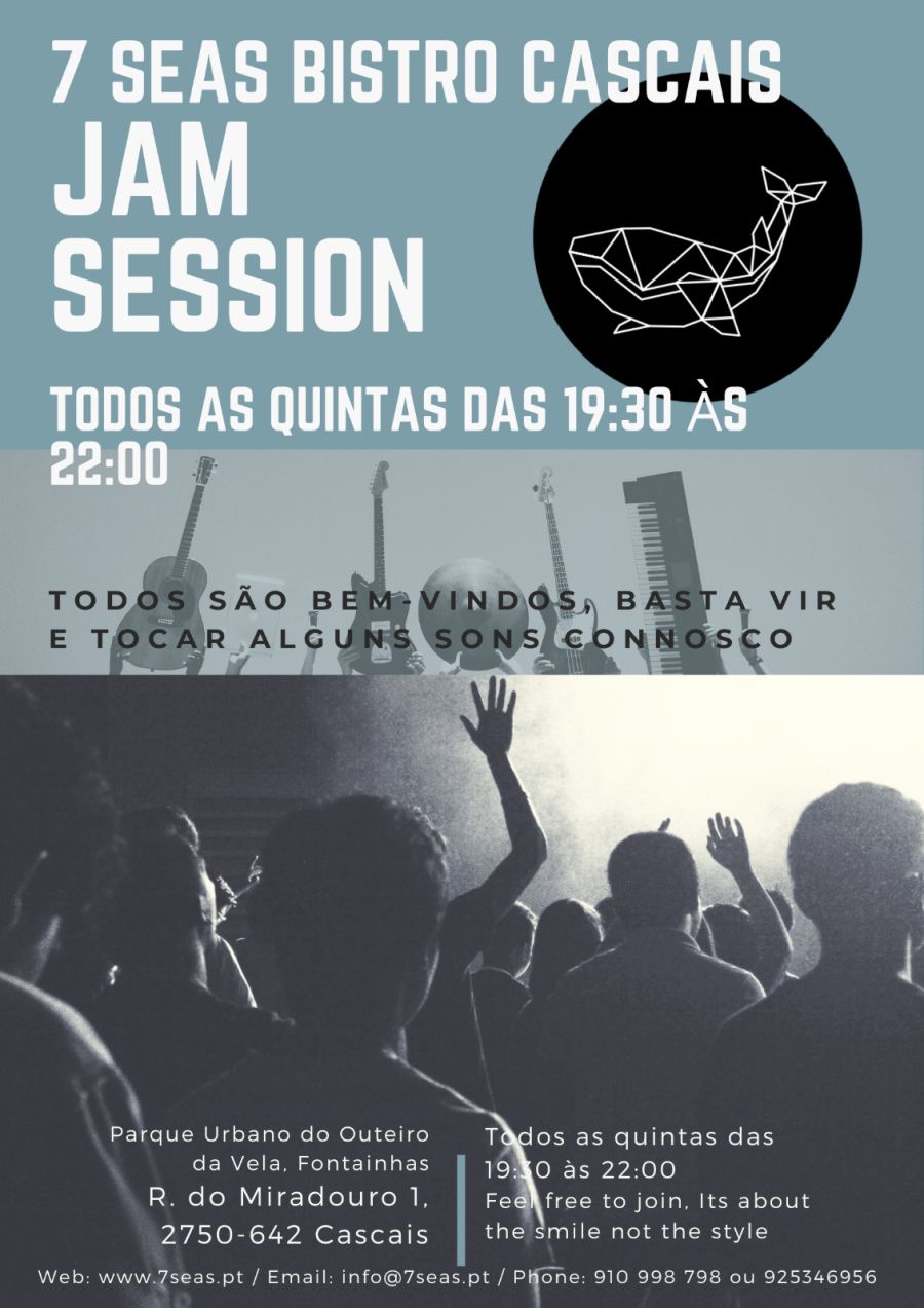 Ready to JAM ? Queres tocar? Queres experimentar um palco diferente ? O nível não conta, mas sim um espírito aberto! Entrada Gratuita. Temos Aromas. Temos Vistas. Temos Gelo e o Verão em casa! Estamos cá à tua espera, ansiosos por ouvir uns sons diferentes ð Até já @ 7 Seas Bistro