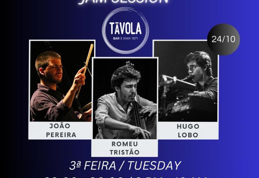 JAM do Távola Jazz Bar com: Romeu Tristão Trio Romeu Tristão - Contrabaixo Hugo Lobo - Piano João Pereira - Bateria