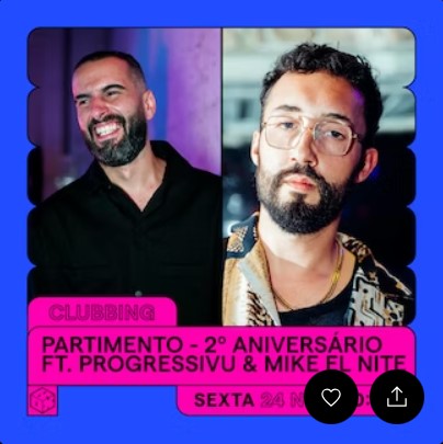 ANIVERSÁRIO PARTIMENTO: PROGRESSIVU + MIKE EL NITE