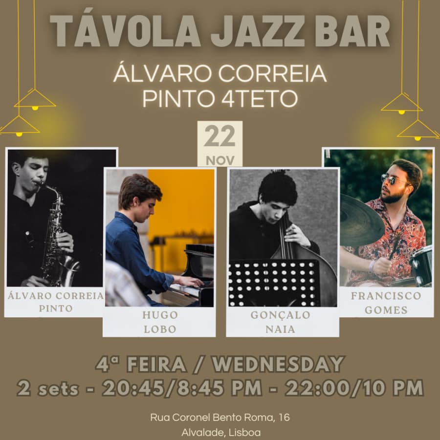 Concerto no Távola Jazz Bar - Álvaro Correia Pinto 4teto