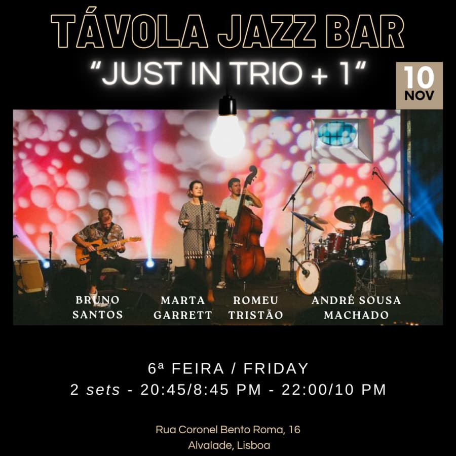 Concerto no Távola Jazz Bar - “Just in Trio + 1”