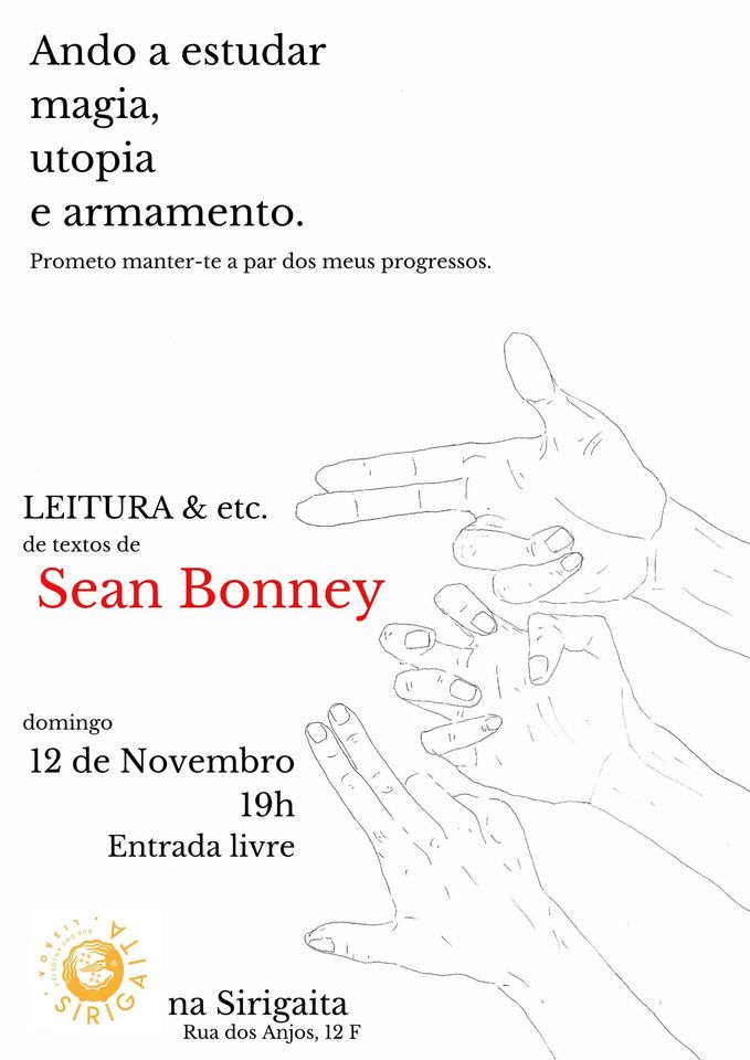 Leitura & etc de textos de Sean Bonney