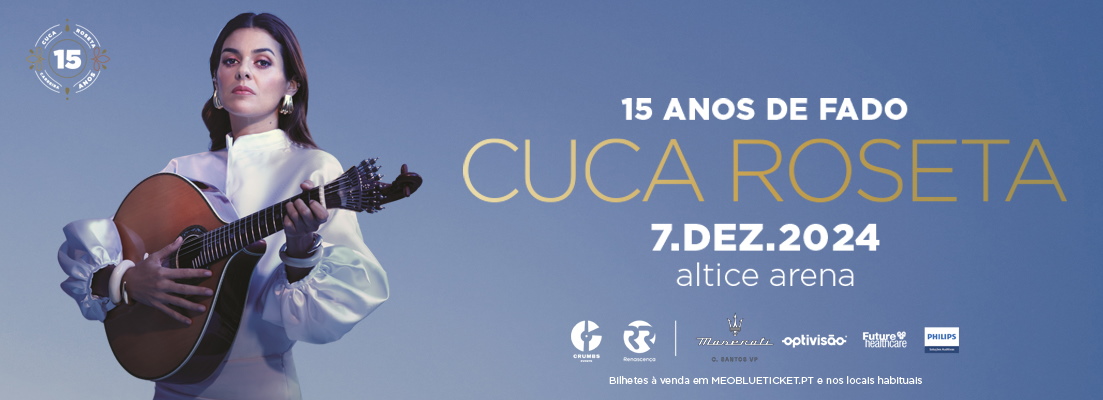 Cuca Roseta é uma das fadistas mais aclamadas da atualidade. Iniciou a sua carreira no fado aos 18 anos, destacando-se rapidamente pelo seu talento e pela sua voz. Com sete álbuns editados, todos eles fortemente aclamados pelo publico e amplamente distinguidos pela crítica, a artista cedo conquistou um lugar de destaque no panorama do Fado. Cuca Roseta evidencia-se e destaca-se assim como uma das fadistas mais proeminentes a nível nacional e internacional, sendo também considerada um fenómeno artístico e uma das maiores e mais reconhecidas intérpretes portuguesas. O sucesso de Cuca Roseta levou-a a percorrer e a cantar em mais de 50 países pelo mundo, apresentando-se nos mais prestigiados palcos espalhados por todos os continentes. Em 2024 celebra os seus 15 anos de carreira, ou melhor, 15 anos de fado e de tradição. Por este motivo e para celebrar e agradecer toda esta consagração, chegou agora a altura de subir ao palco da maior sala do País – a Altice Arena – para um espetáculo único e singular, repleto de surpresas, que ninguém vai poder perder.