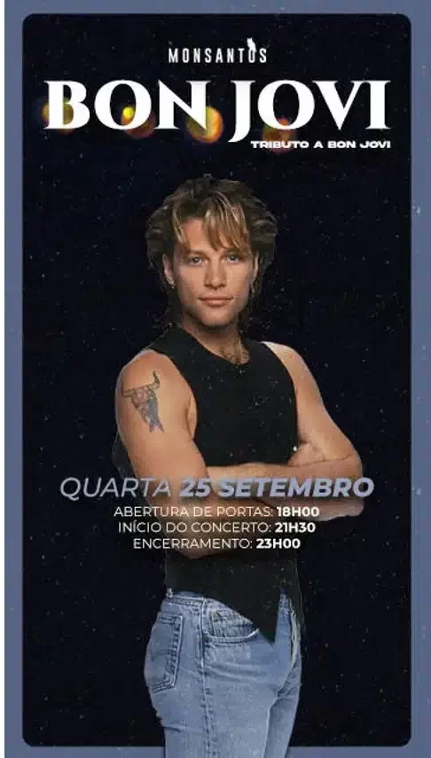 TRIBUTO ÀS GRANDES BANDAS BON JOVI