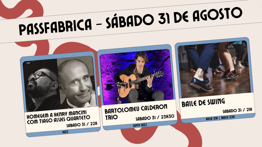 Tiago Alves Quarteto / Bartolomeu Calderon Trio / Baile de Swing