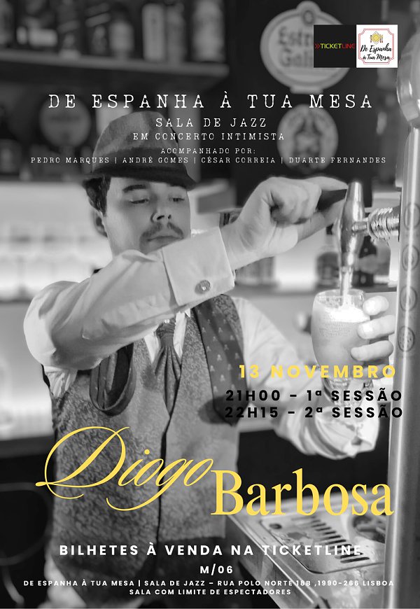 DIOGO BARBOSA CONCERTO | Espanha à Tua Mesa