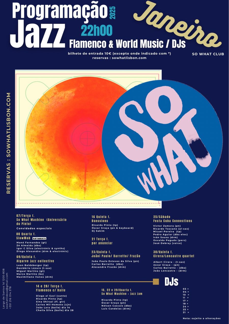 Programação So What Club - Janeiro 2025