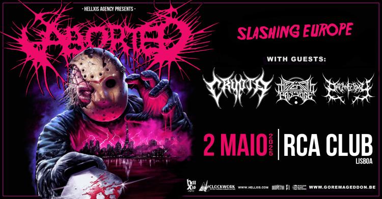 ABORTED + CRYPTA + THE ZENITH PASSAGE + ORGANECTOMY ao vivo no RCA Club