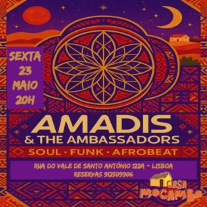 Jantar Soul Funk & Afrobeat com Amadis & The Ambassadors