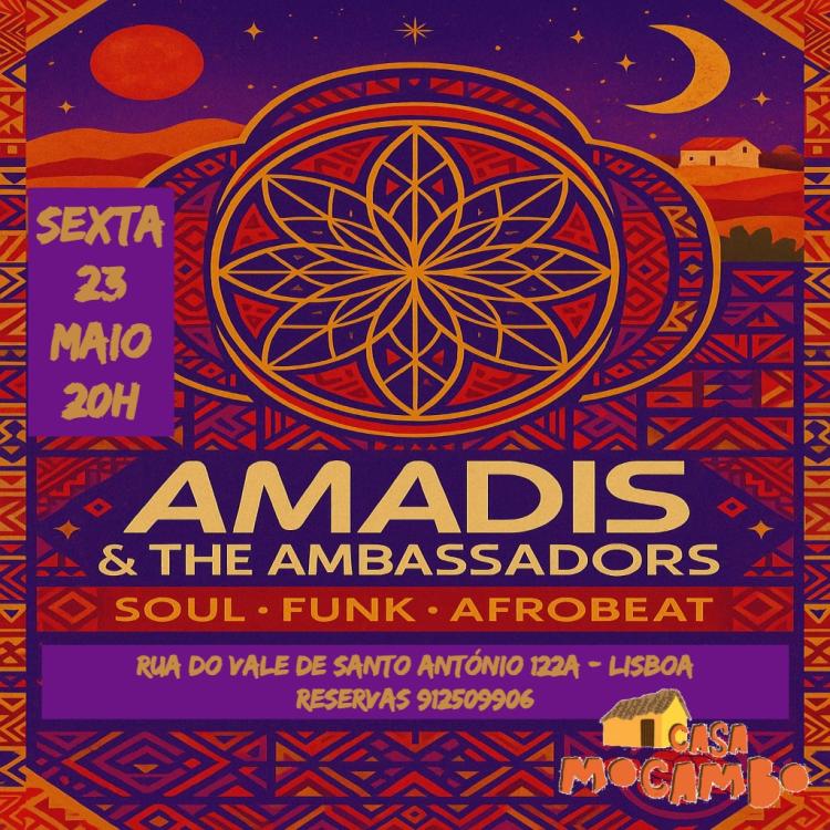 Jantar Soul Funk & Afrobeat com Amadis & The Ambassadors