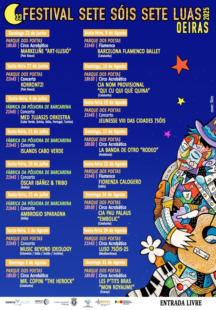 Festival Sete Sóis Sete Luas 2025 anima Oeiras com música e artes de 12 países
