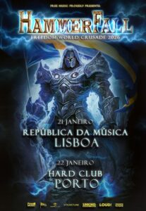 HammerFall regressa a Lisboa com a digressão Freedom World Crusade 2026