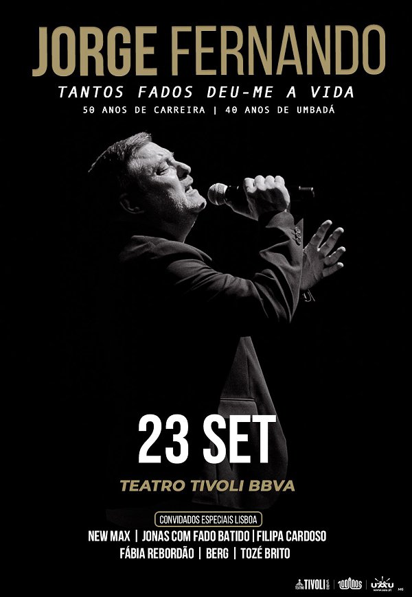 Jorge Fernando celebra 50 anos de carreira no Teatro Tivoli BBVA