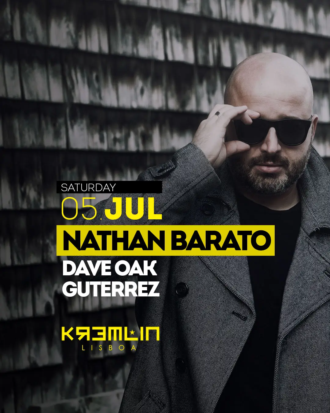 Noite Techno e Tech House com Nathan Barato, Dave Oak e Guterrez no Kremlin
