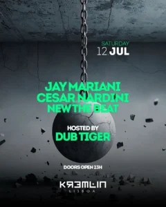 Noite de Techno e Tech House no Kremlin com Jay Mariani, Cesar Nardini e New The Beat