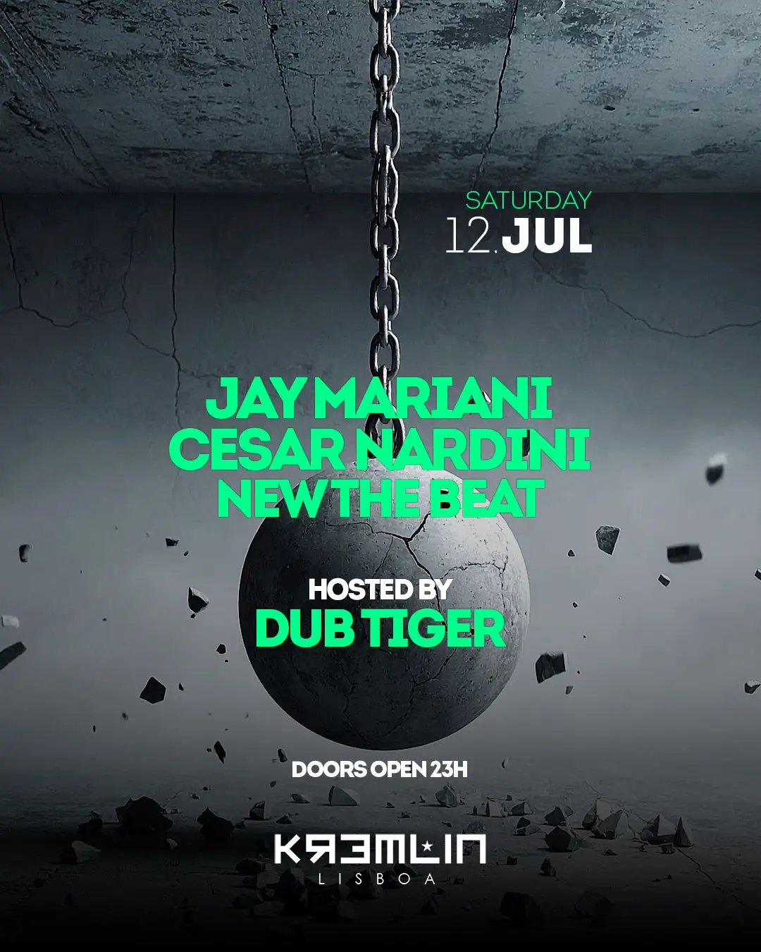 Noite de Techno e Tech House no Kremlin com Jay Mariani, Cesar Nardini e New The Beat
