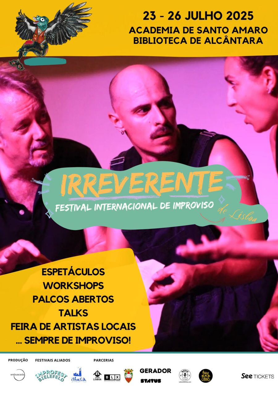 21:25 até às 21:55 Espetáculo de Improviso - 'From Dawn to Dusk' QUI24Julho2025 Espetáculo de Improviso -