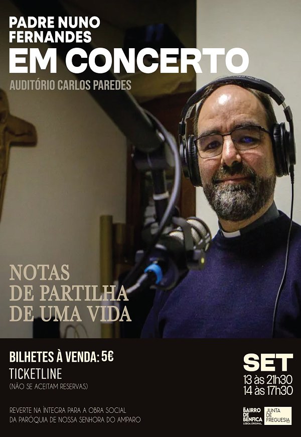 Padre Nuno Fernandes apresenta concerto “Notas de Partilha de uma Vida”