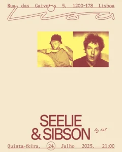 Noite de House e Balearic na Sala Lisa com Seelie & Gibson