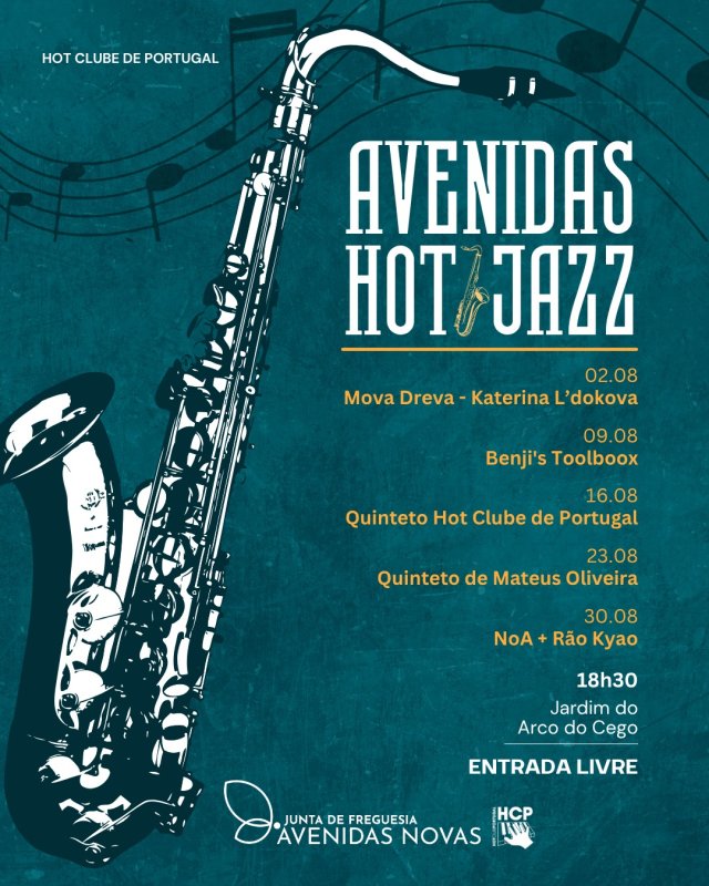 Avenidas Hot Jazz enche as tardes de sábado com música no Jardim do Arco do Cego