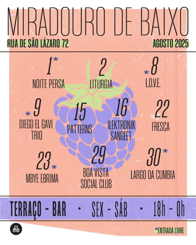 Eventos Musicais gratuitos animam agosto no Miradouro de Baixo