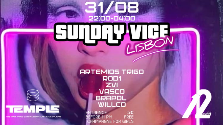 Sunday Vice 31 August At Temple Club