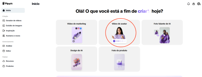Passo 2: Escolha o avatar que mais combina com a sua mensagem – são inúmeras opções!