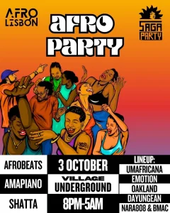 Afro Party: Saga x AfroLisbon traz Afrobeats e Amapiano ao Village Underground Lisboa