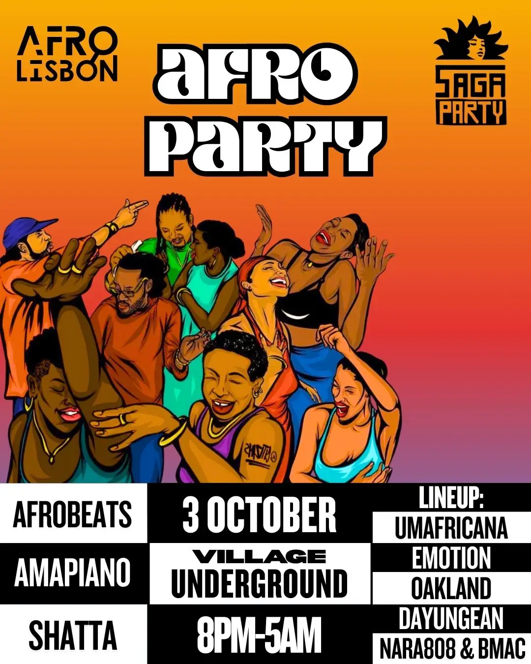Afro Party: Saga x AfroLisbon traz Afrobeats e Amapiano ao Village Underground Lisboa
