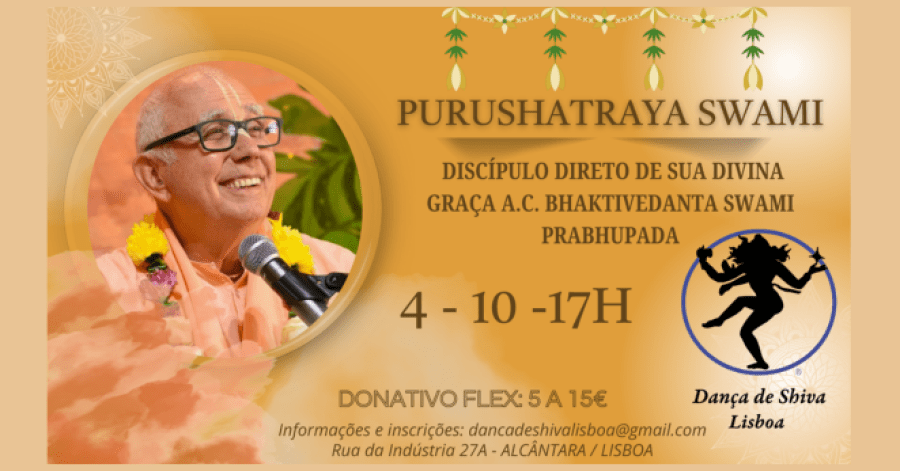 Palestra com Purushatraya Swami em Lisboa: Encontros de sabedoria e espiritualidade
