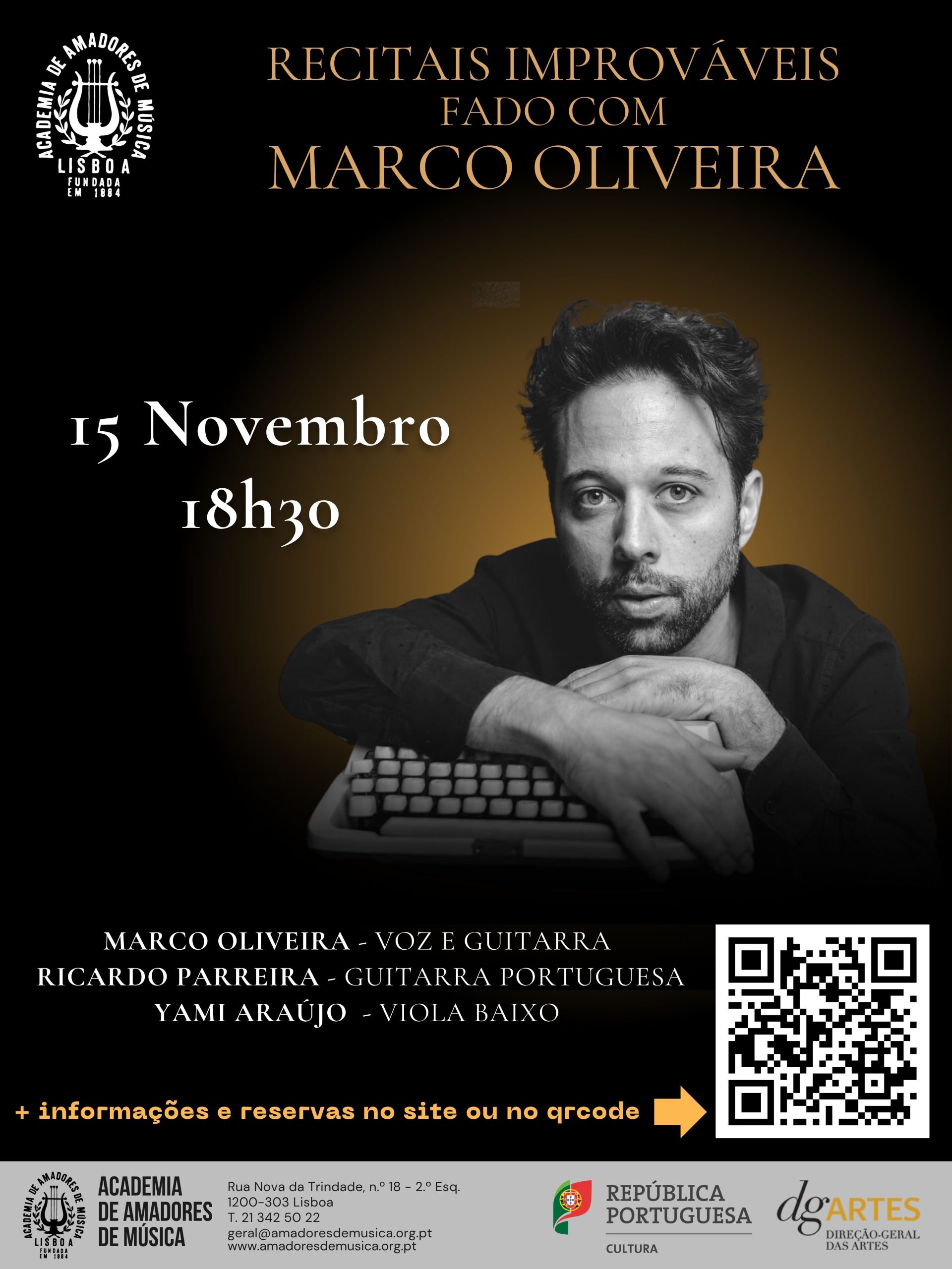 FADO com Marco Oliveira nos RIA-Recitais Improváveis na Academia