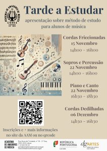 Tarde a Estudar - apresentação sobre Métodos de Estudo em Casa para alunos do Ensino Artístico