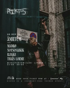 Riktus apresenta AMRTUM (Portugal Debut) + MADRØ + NOTSOSAIKIK + Række + Thaïs LORME