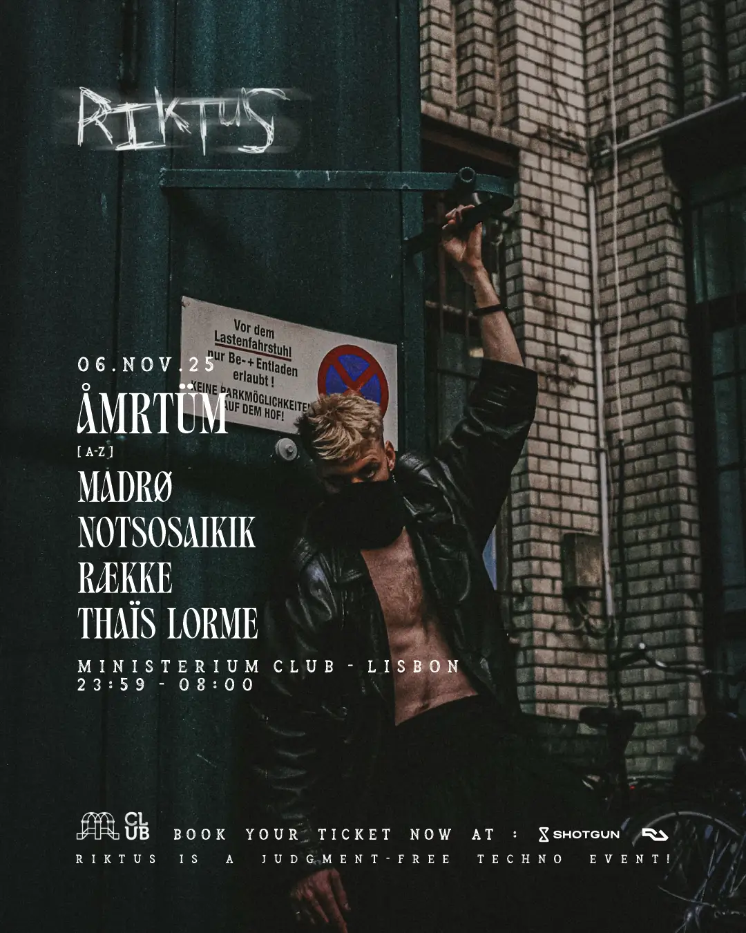 Riktus apresenta AMRTUM (Portugal Debut) + MADRØ + NOTSOSAIKIK + Række + Thaïs LORME