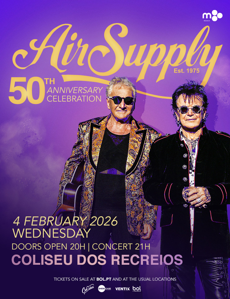 AIR SUPPLY chega a Lisboa com concerto especial de 50 anos no Coliseu dos Recreios