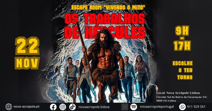 Escape Room “Vivendo o Mito – Os Trabalhos de Hércules” em Lisboa