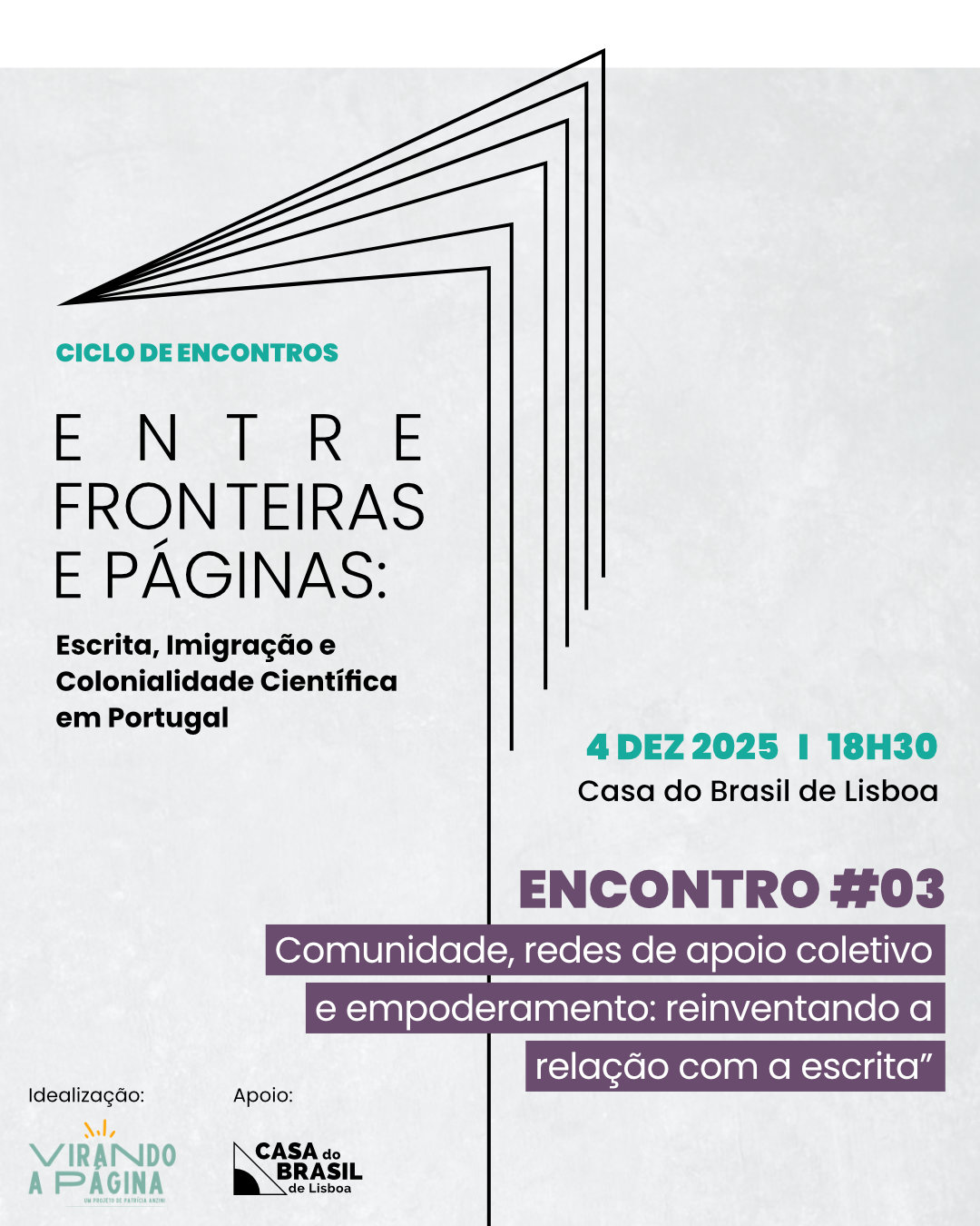 3º Encontro do ciclo Entre Fronteiras e Páginas