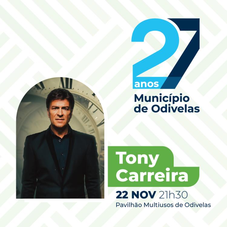Tony Carreira celebra 27.º aniversário de Odivelas com concerto especial no Multiusos