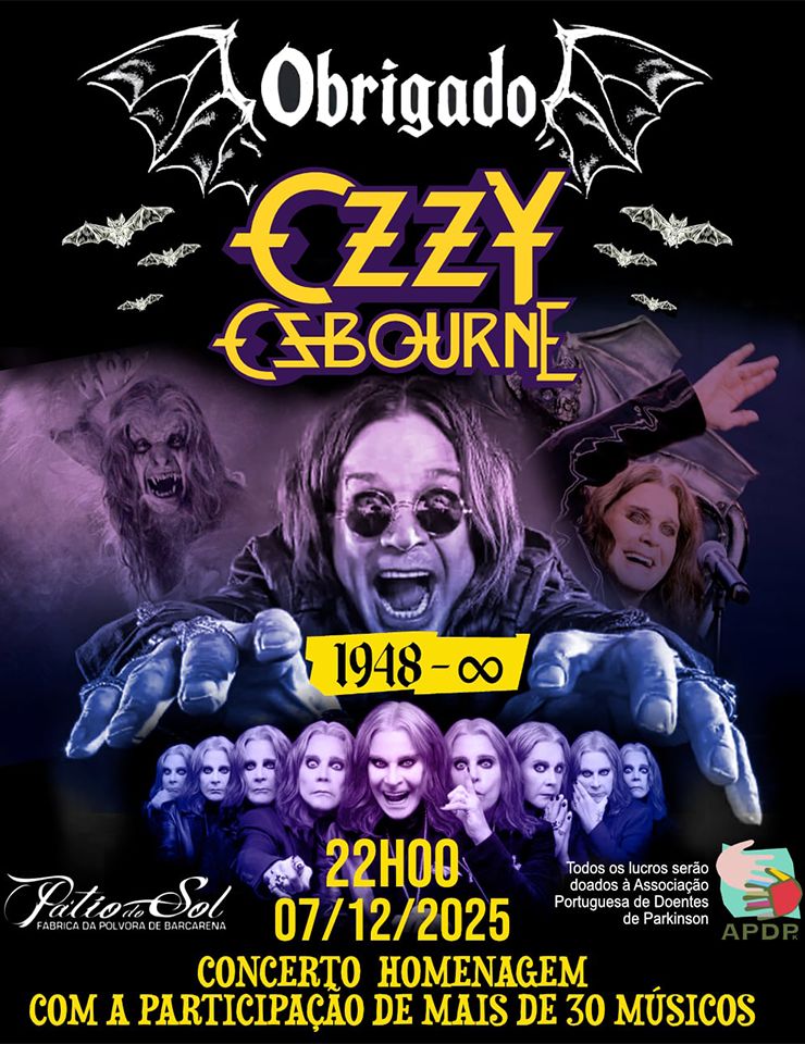 Concerto solidário celebra Ozzy Osbourne no Pátio do Sol