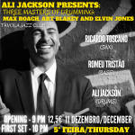 Ali Jackson presents: Three masters of drumming: Max Roach, Art Blakey and Elvin Jones