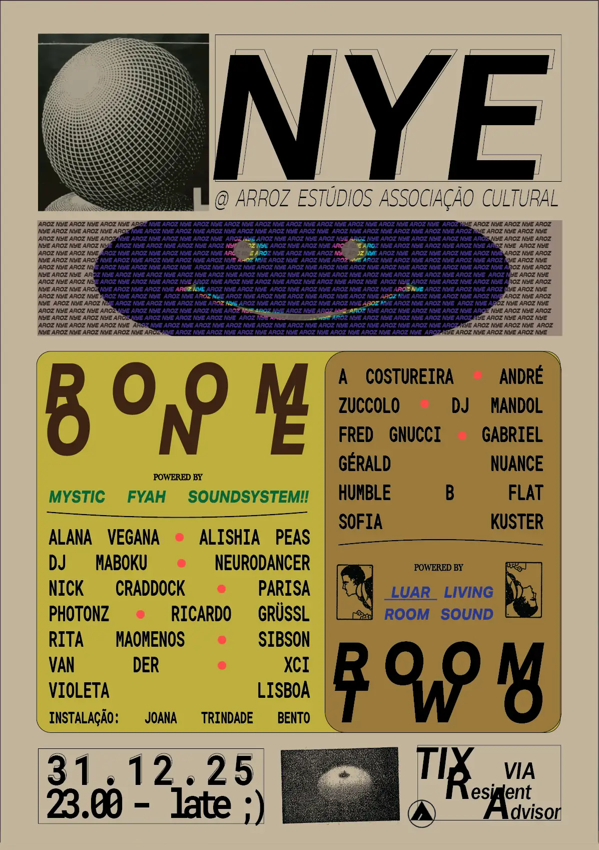 NYE 2025/26 • Arroz Estúdios: Maratona de Música Eletrónica em Lisboa