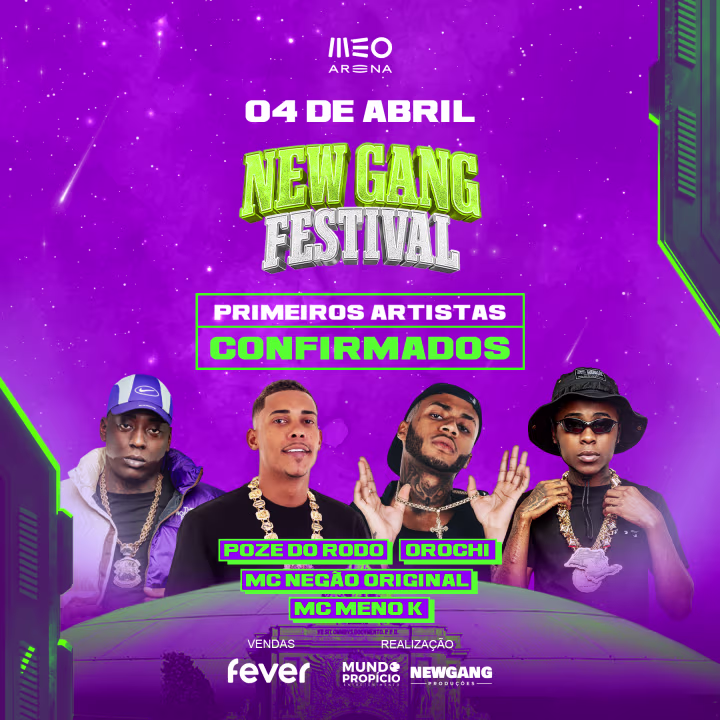 New Gang Festival regressa ao MEO Arena a 4 de abril de 2026