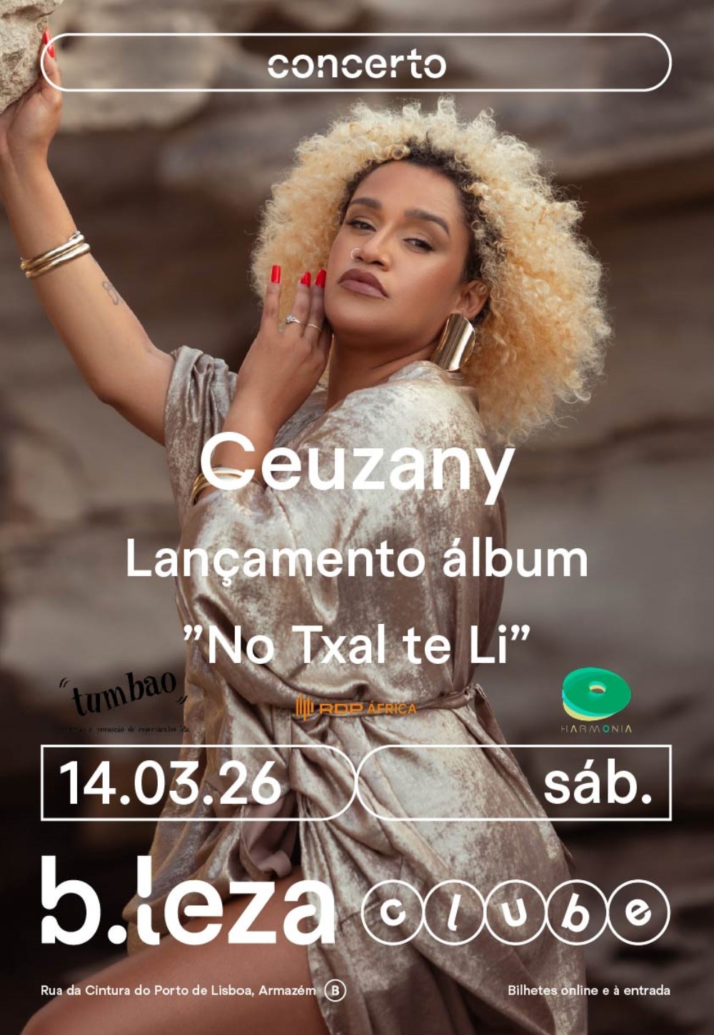 Ceuzany apresenta novo álbum “No Txal te Li” em concerto no B.Leza