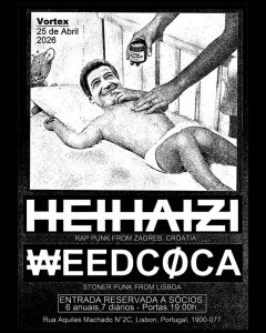 “Heihaizi + ω€€dK0c@” celebram o 25 de Abril com noite punk explosiva no Vortex