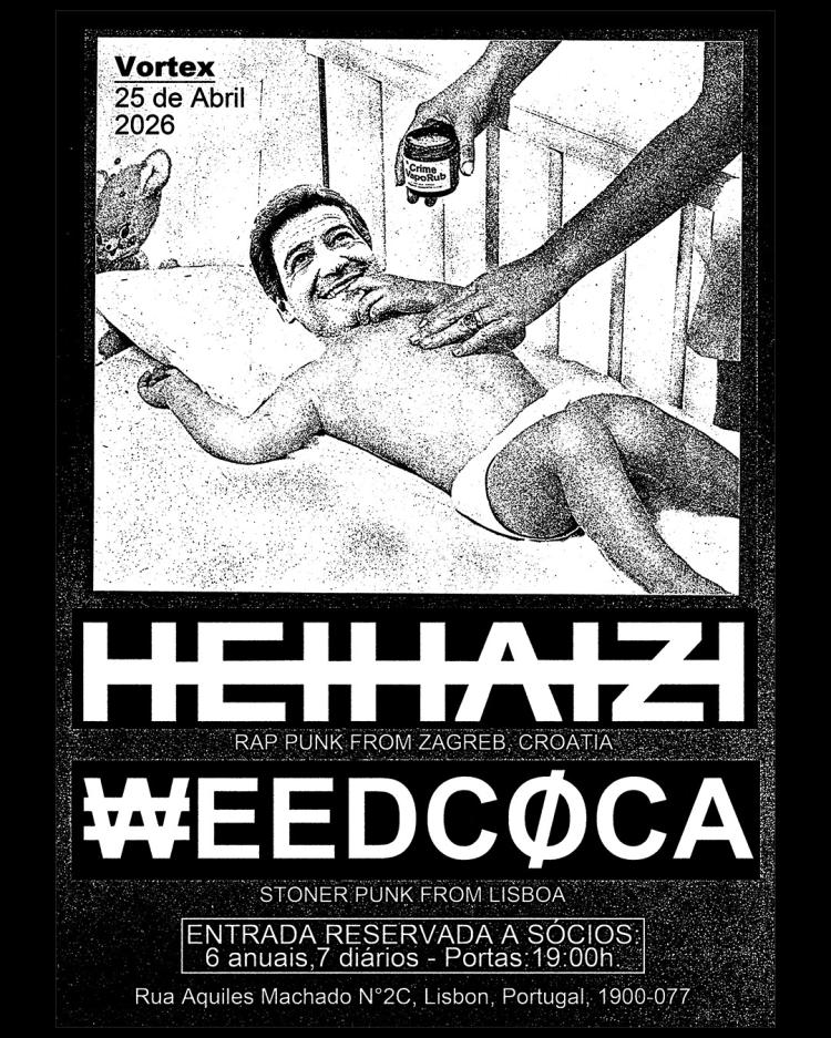 “Heihaizi + ω€€dK0c@” celebram o 25 de Abril com noite punk explosiva no Vortex
